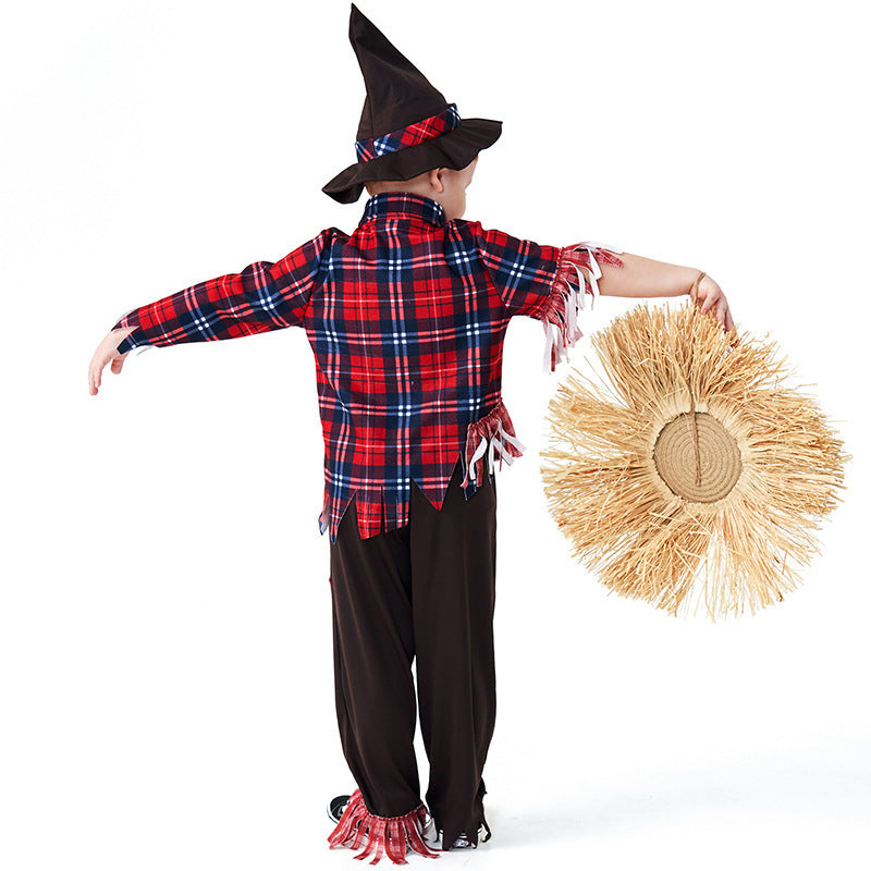 Halloween costumes, foreign trade children's clothing, children's scarecrow, boys' cosplay costumes, role-playing costumes, color grading