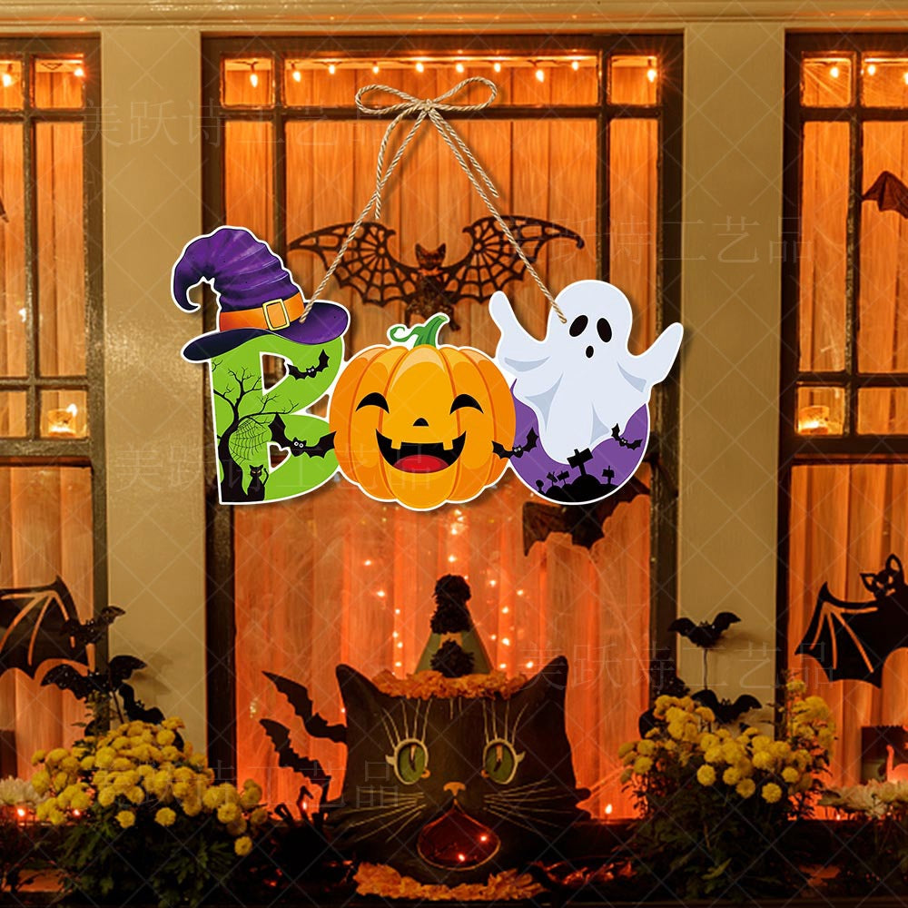 Halloween Door Hanging Decoration Pumpkin Bat Ornament for Halloween Party Decor