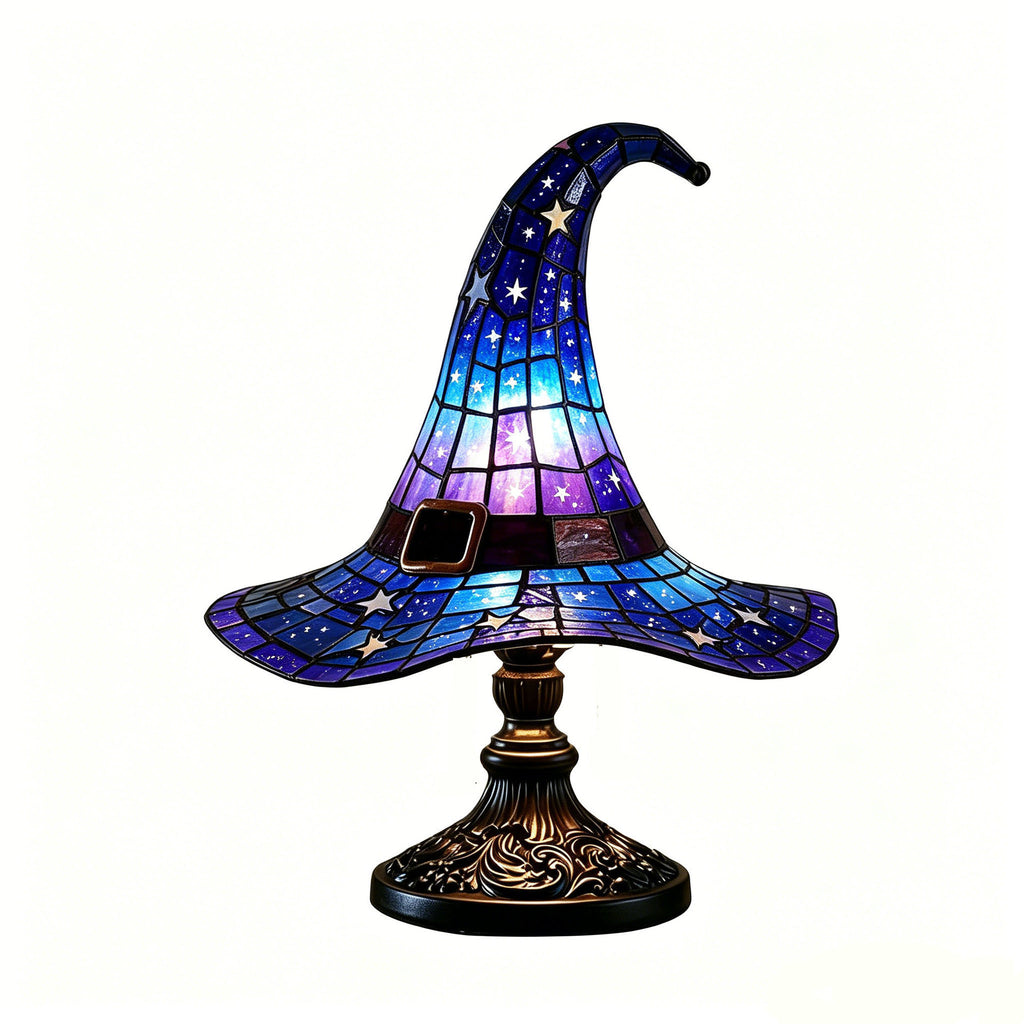 Halloween Witch Hat Lamp Resin Decor USB Plug Light Decoration