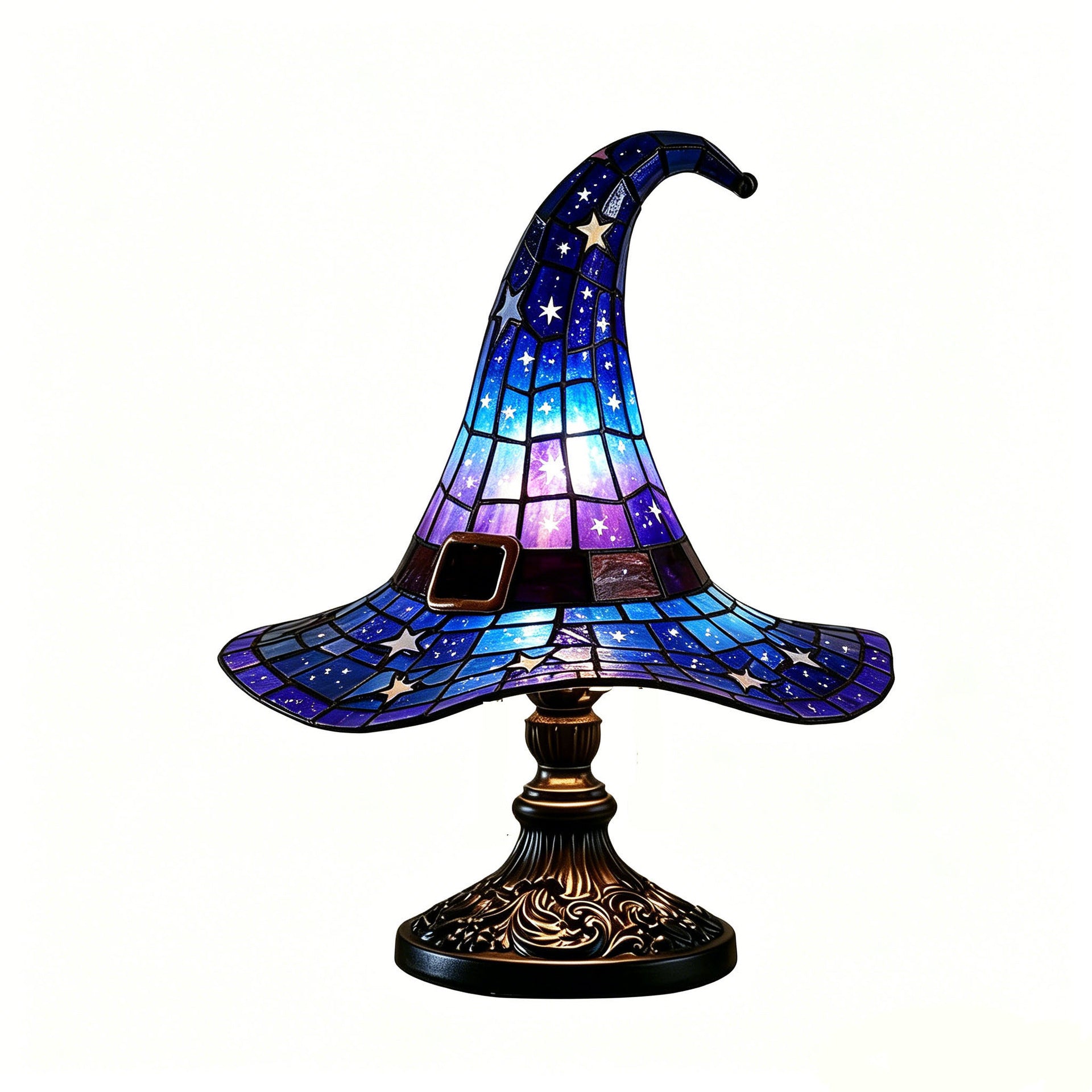 Halloween Witch Hat Lamp Resin Decor USB Plug Light Decoration