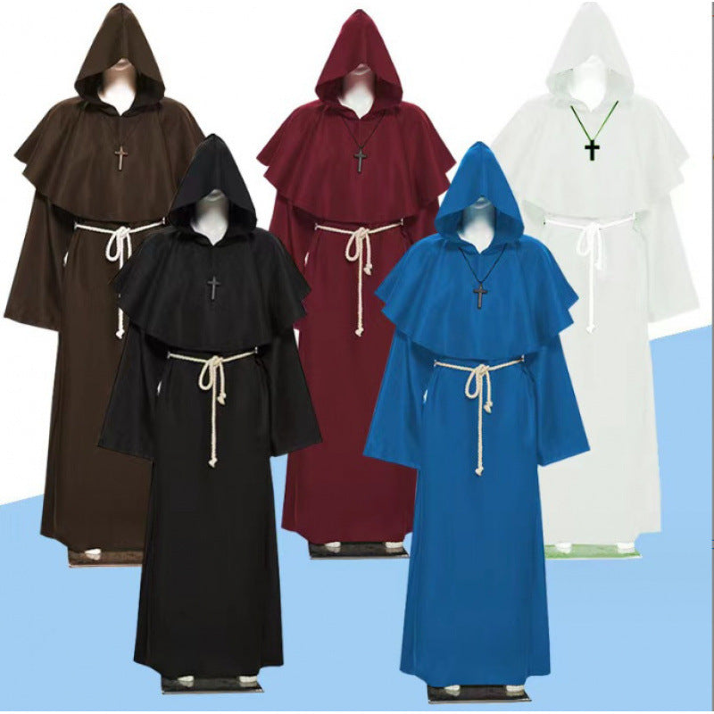 Halloween costumes cosplay medieval monk robes wizard costumes priest costumes dance costumes