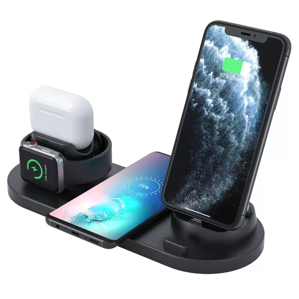 3 in 1 6 in 1 15W Foldable Rotatable Universal Magnetic Wireless Fast Charging Charger Holder for iPhone Android for AirPods