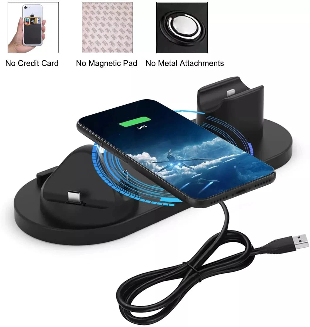 3 in 1 6 in 1 15W Foldable Rotatable Universal Magnetic Wireless Fast Charging Charger Holder for iPhone Android for AirPods