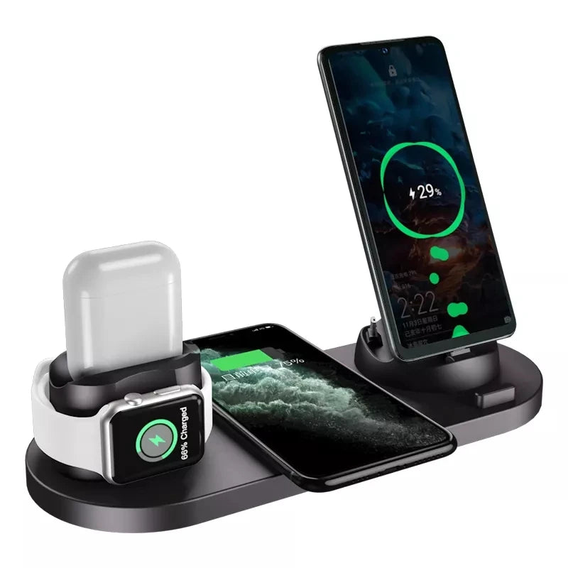 3 in 1 6 in 1 15W Foldable Rotatable Universal Magnetic Wireless Fast Charging Charger Holder for iPhone Android for AirPods