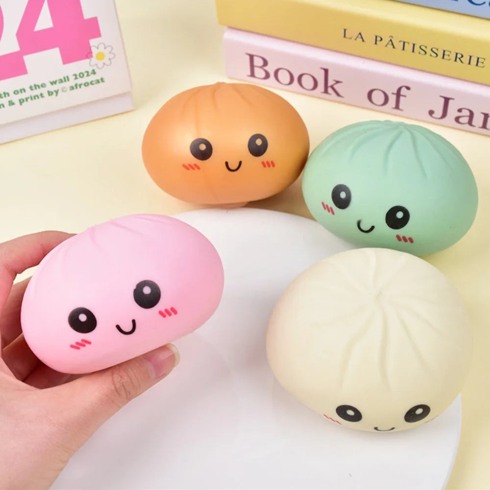 Simulated Colorful Dumpling Squishy Toys Slow Rising Stress Relief Fidget Ball, Soft Squeeze Decompression Toy for Adults & Kids
