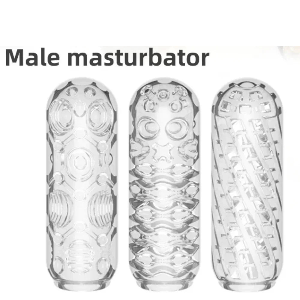 Transparent Male Masturbate Cup Penis Sex Toys for Men Endurance Exercise Soft Pussy Aircraft Cup Artificial Vagina Cock Sleeve