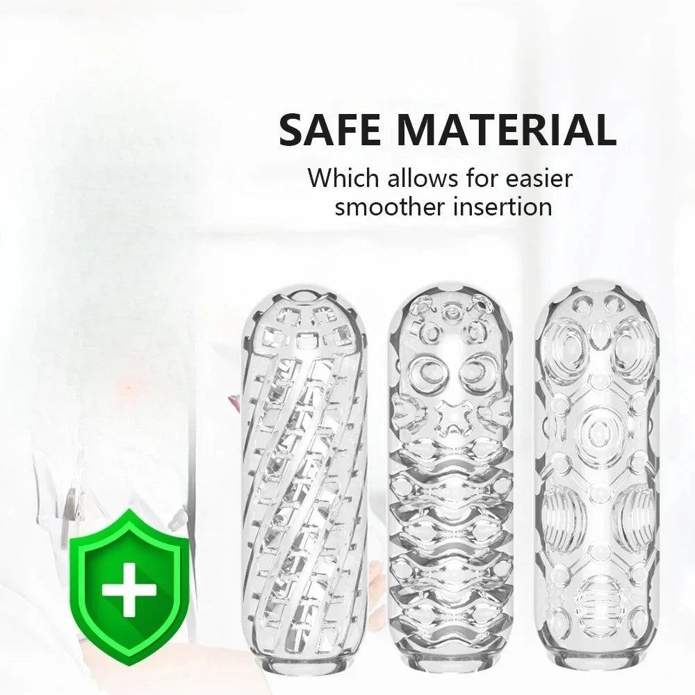 Transparent Male Masturbate Cup Penis Sex Toys for Men Endurance Exercise Soft Pussy Aircraft Cup Artificial Vagina Cock Sleeve