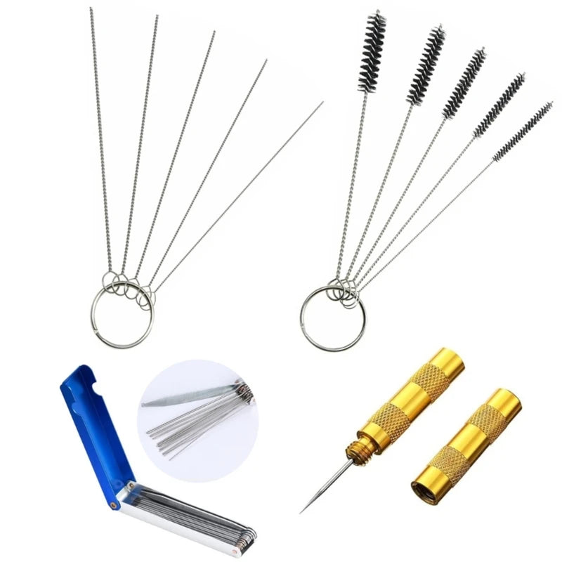 1 Set Guns Nozzle Cleaning Needle & Brush Set Repair Tool Carburetor Cleaner Set Dropshipping