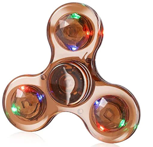 NEW Crystal Luminous LED light Fidget Spinner Hand Top Spinners Glow in Dark  Stress Relief Toys Kinetic Gyroscope for Children