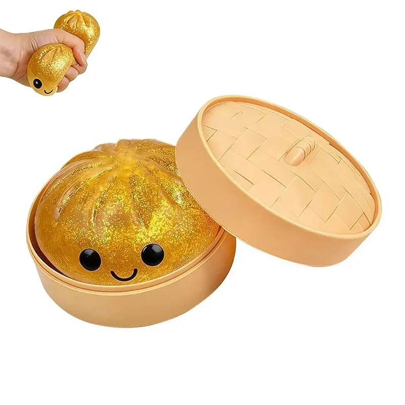 Dumpling Squishy Toys Colorful Steamed Stuffed Bun Squeeze Toy  Anti-stress Sensory Ball Super Soft Quick Recovery Birthday Gift