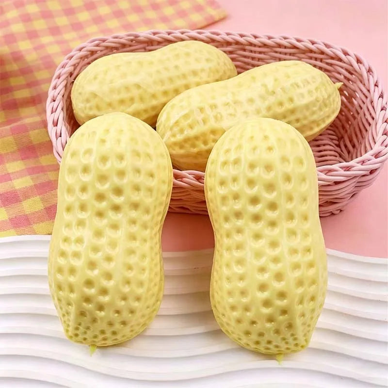 Soft Peanut Shaped Squishy Toys Slow Rising Stress Relief Toys Simulation Food Peanut Anxiety Relief Fidget Toy For Adults Gifts