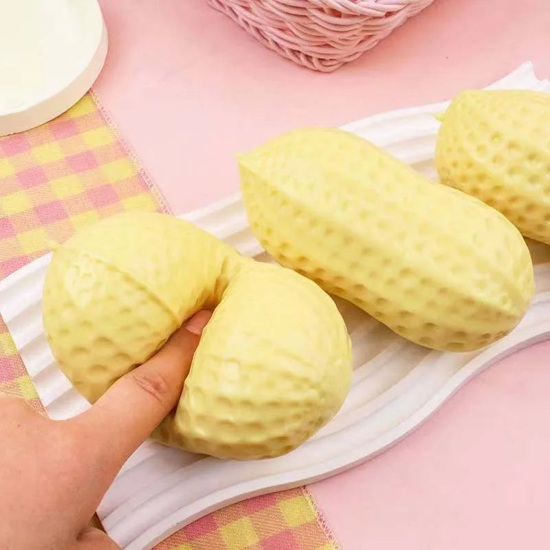 Soft Peanut Shaped Squishy Toys Slow Rising Stress Relief Toys Simulation Food Peanut Anxiety Relief Fidget Toy For Adults Gifts