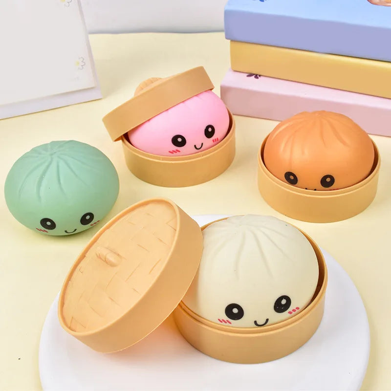 Hot Simulated Colorful Dumpling Squishy Toys Slow Rising Stress Relief Fidget Ball Soft Squeeze Decompression Toy