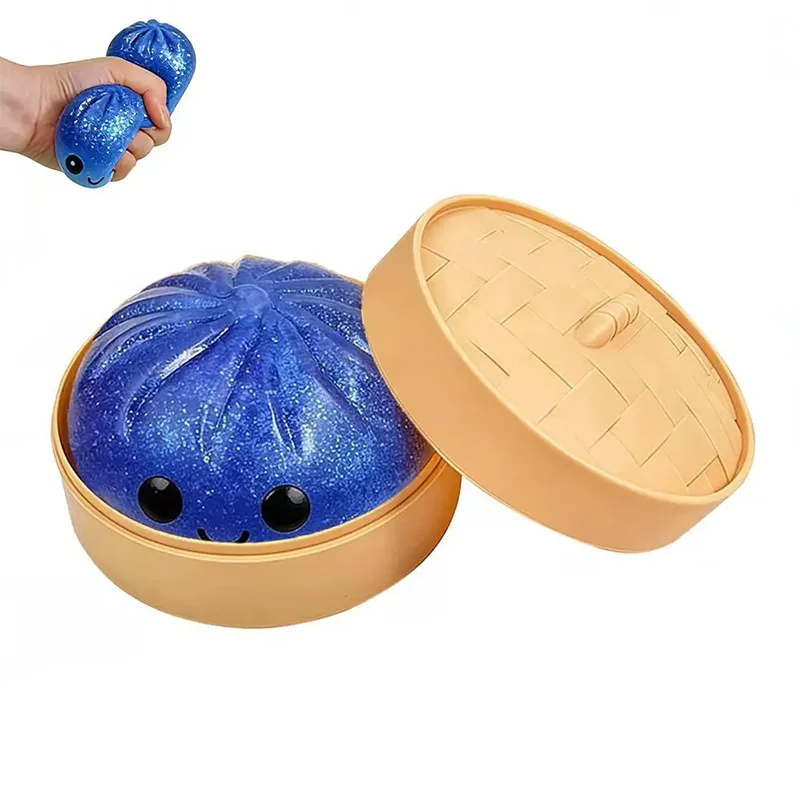 Dumpling Squishy Toys Colorful Steamed Stuffed Bun Squeeze Toy  Anti-stress Sensory Ball Super Soft Quick Recovery Birthday Gift