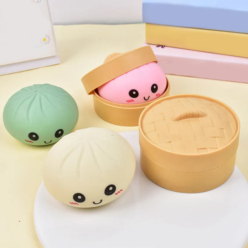 Hot Simulated Colorful Dumpling Squishy Toys Slow Rising Stress Relief Fidget Ball Soft Squeeze Decompression Toy