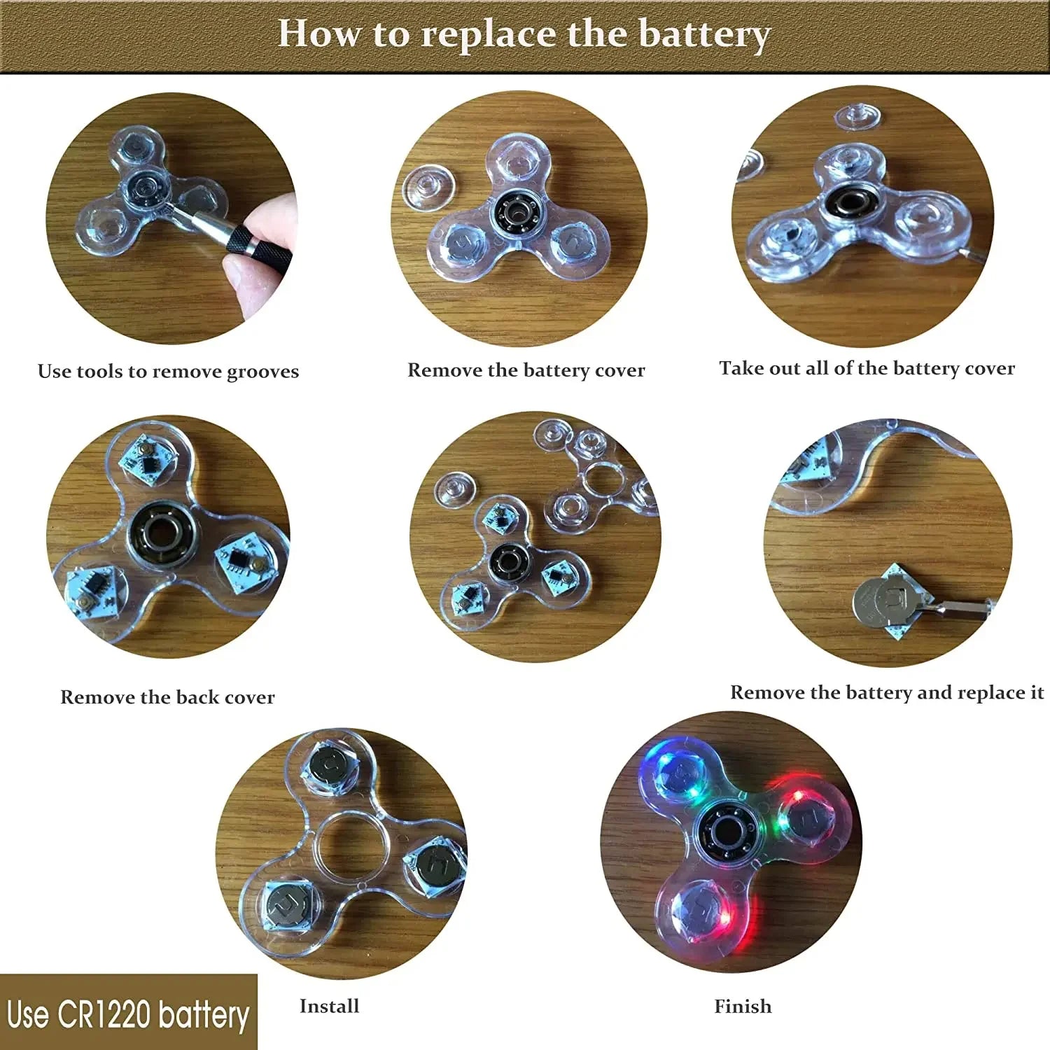 NEW Crystal Luminous LED light Fidget Spinner Hand Top Spinners Glow in Dark  Stress Relief Toys Kinetic Gyroscope for Children