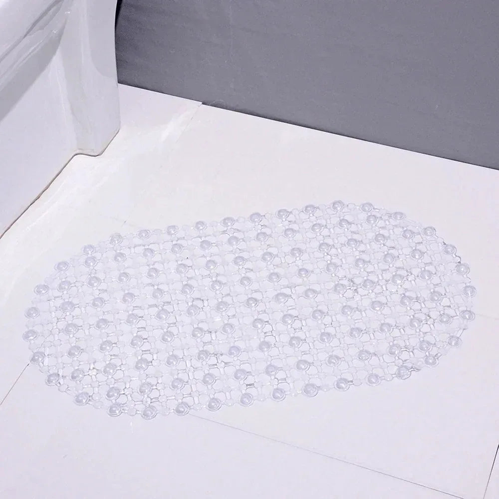 1pc PVC Anti-skid Bath Mats Rectangle Soft Shower Bathroom Massage Mat Suction Cup Non-slip Bath Carpet Large Size