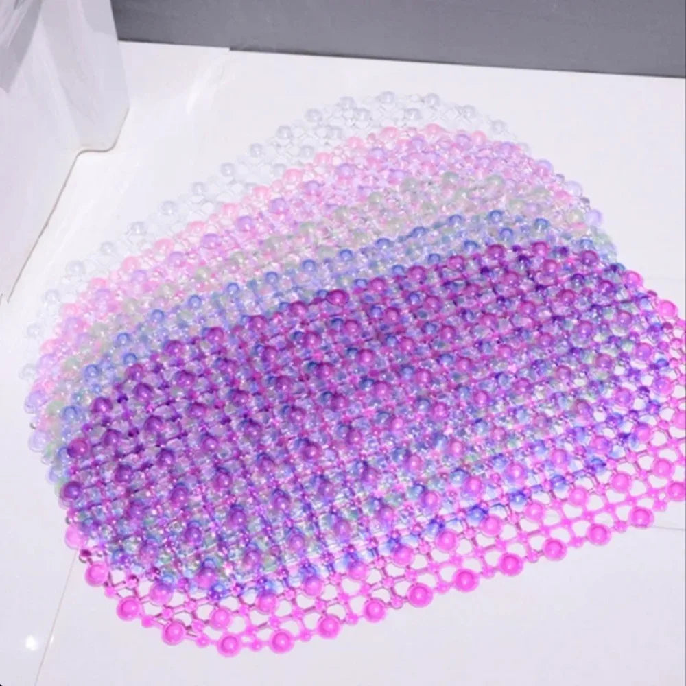 1pc PVC Anti-skid Bath Mats Rectangle Soft Shower Bathroom Massage Mat Suction Cup Non-slip Bath Carpet Large Size