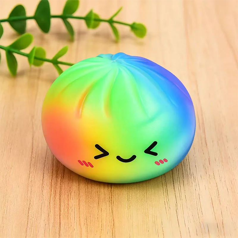 Dumpling Squishy Toys Colorful Steamed Stuffed Bun Squeeze Toy  Anti-stress Sensory Ball Super Soft Quick Recovery Birthday Gift