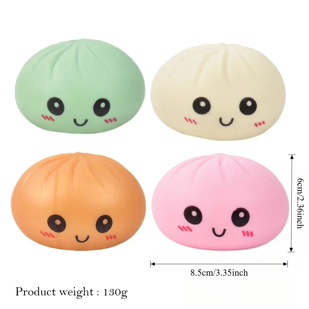 Simulated Colorful Dumpling Squishy Toys Slow Rising Stress Relief Fidget Ball, Soft Squeeze Decompression Toy for Adults & Kids