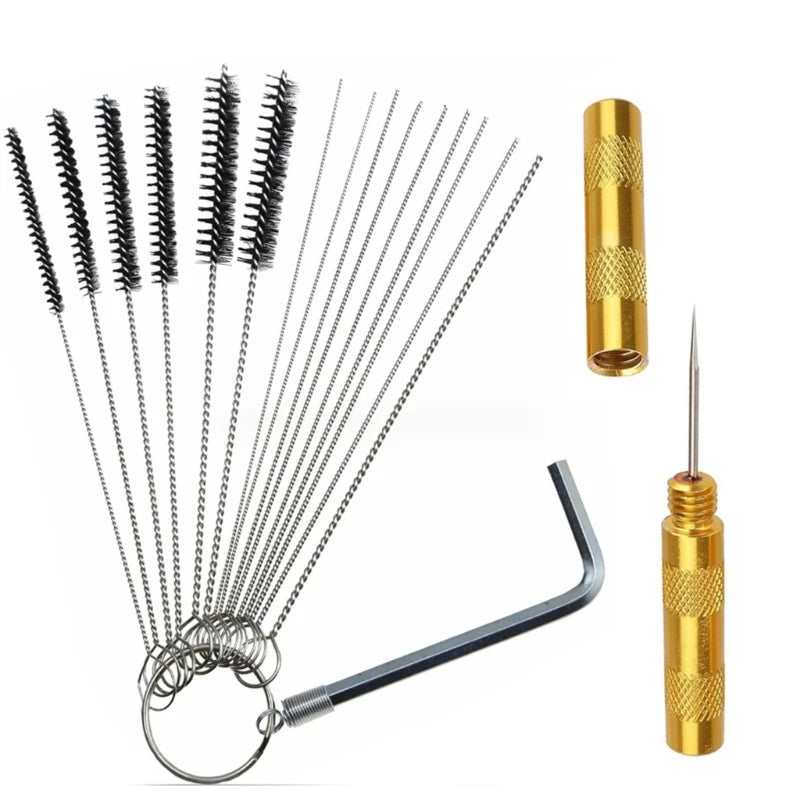 1 Set Guns Nozzle Cleaning Needle & Brush Set Repair Tool Carburetor Cleaner Set Dropshipping