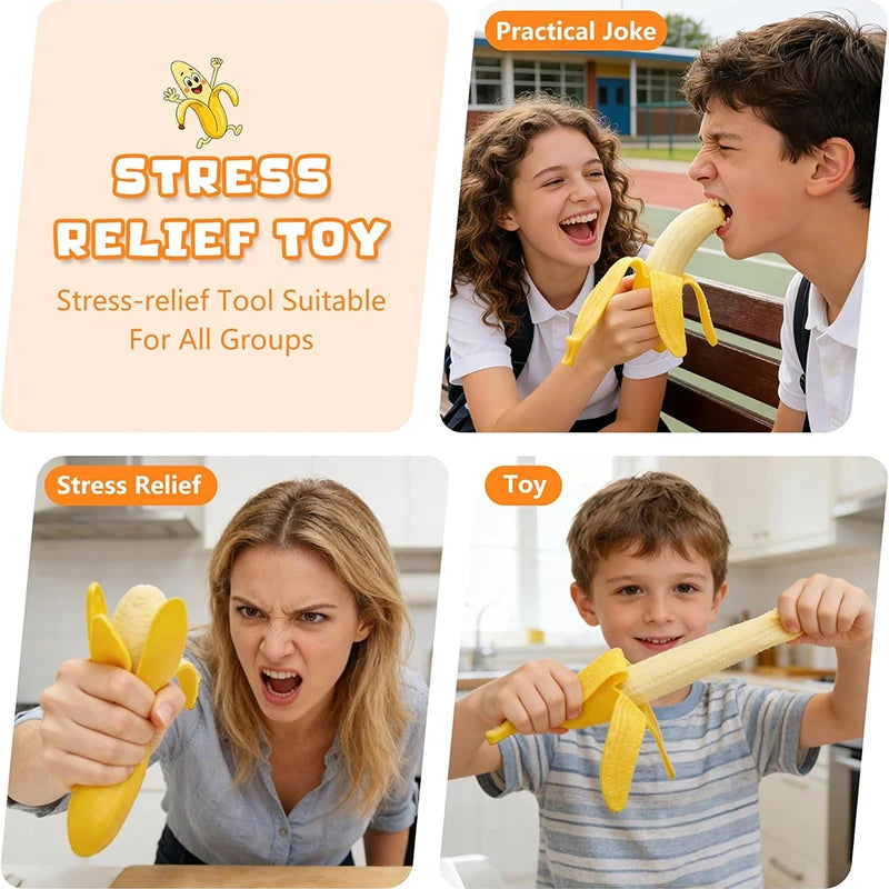 Super Stretchy Banana,Squishy Banana Fidget Stress Relief Toy for Kid and Adults,Super Soft Stress Relief Banana Party Favors