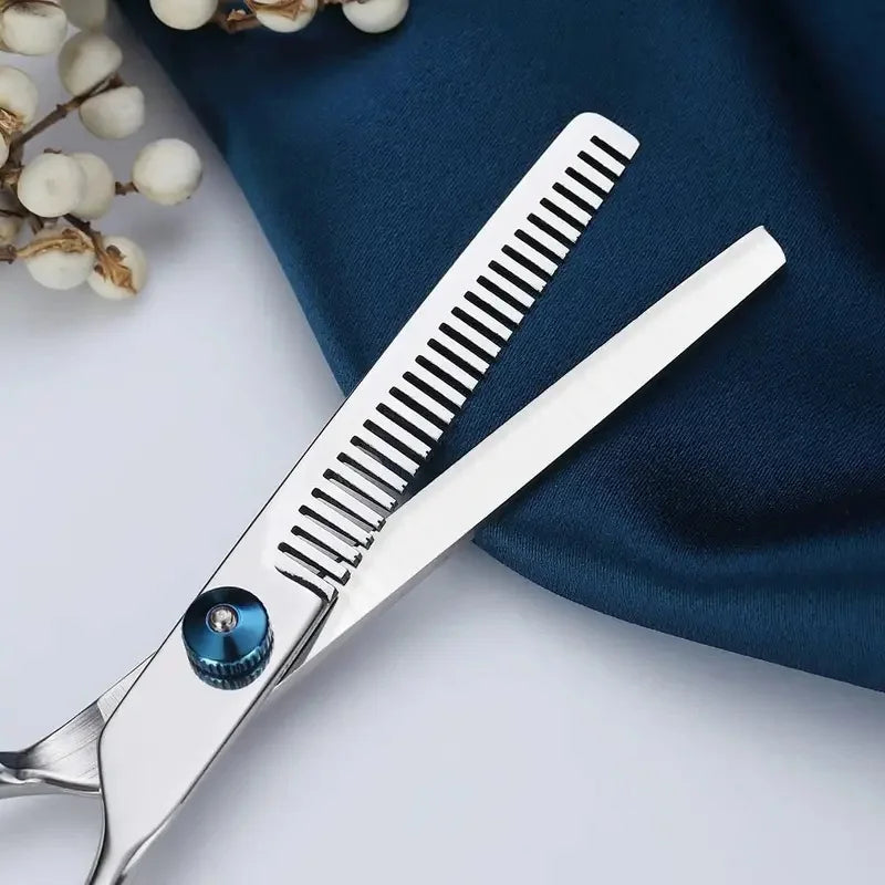 6.0'' Professional Hair Scissors Set Hairdressing Cutting Thinning Combs Haircut Shears Barbers Razor Stainless Steel