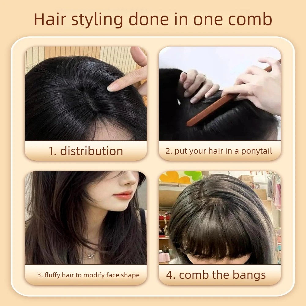 Boar Bristle Hair Brush – Anti-Static Scalp Massage Paddle Brush, Professional Stylist Tool for Teas Tool, Imitation Wood Handle