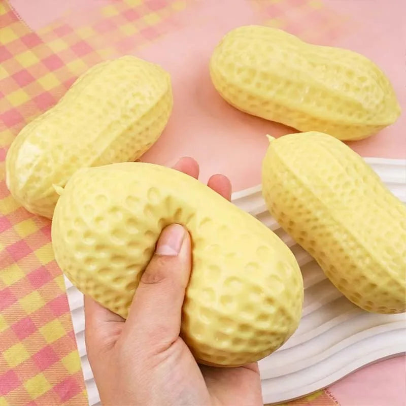 Soft Peanut Shaped Squishy Toys Slow Rising Stress Relief Toys Simulation Food Peanut Anxiety Relief Fidget Toy For Adults Gifts
