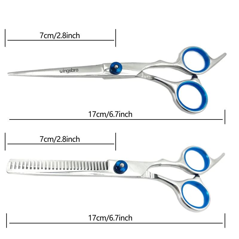 6.0'' Professional Hair Scissors Set Hairdressing Cutting Thinning Combs Haircut Shears Barbers Razor Stainless Steel