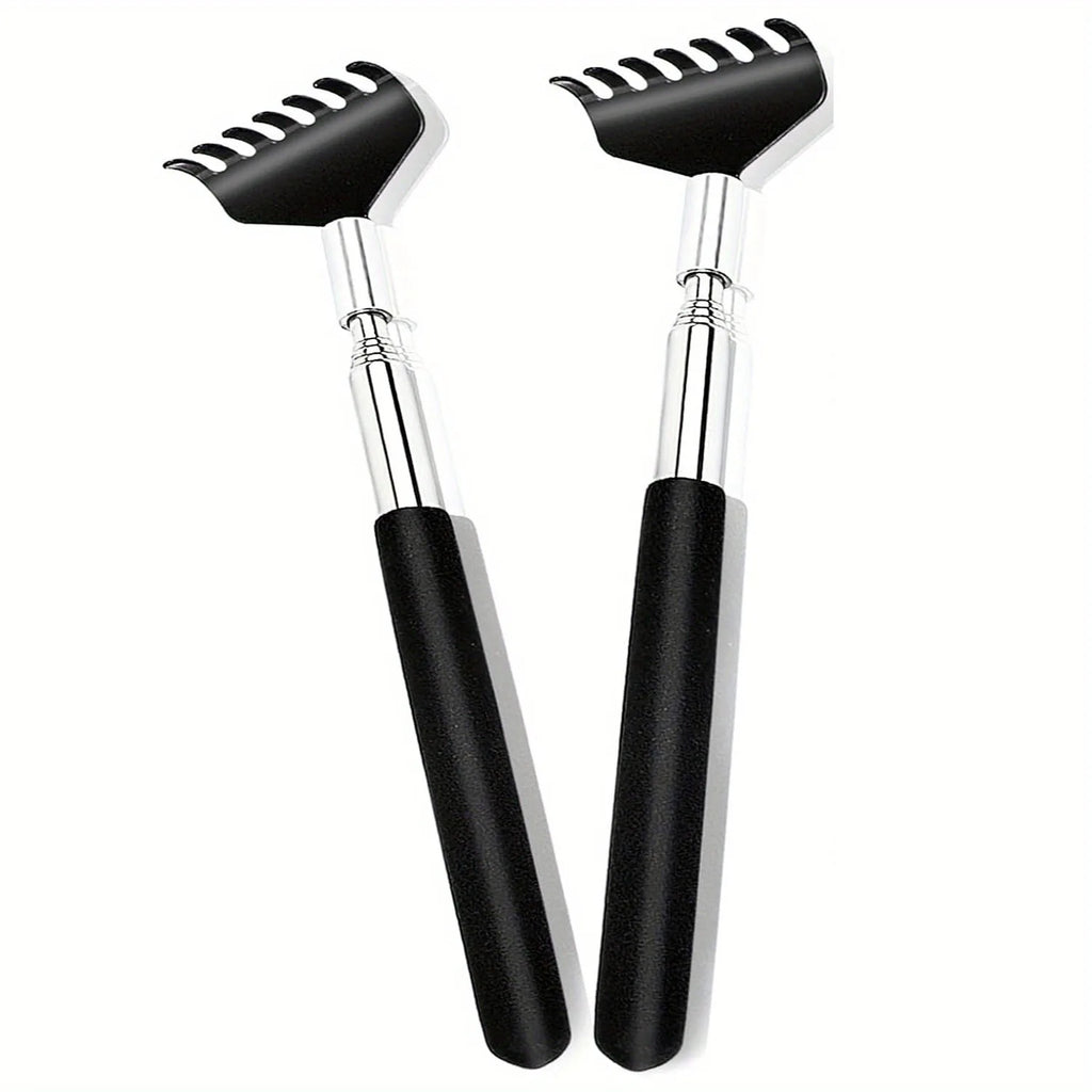 Telescopic Back Scratcher Scratching Backscratcher Massager Metal Stainless Steel Tool with Carrying Bag