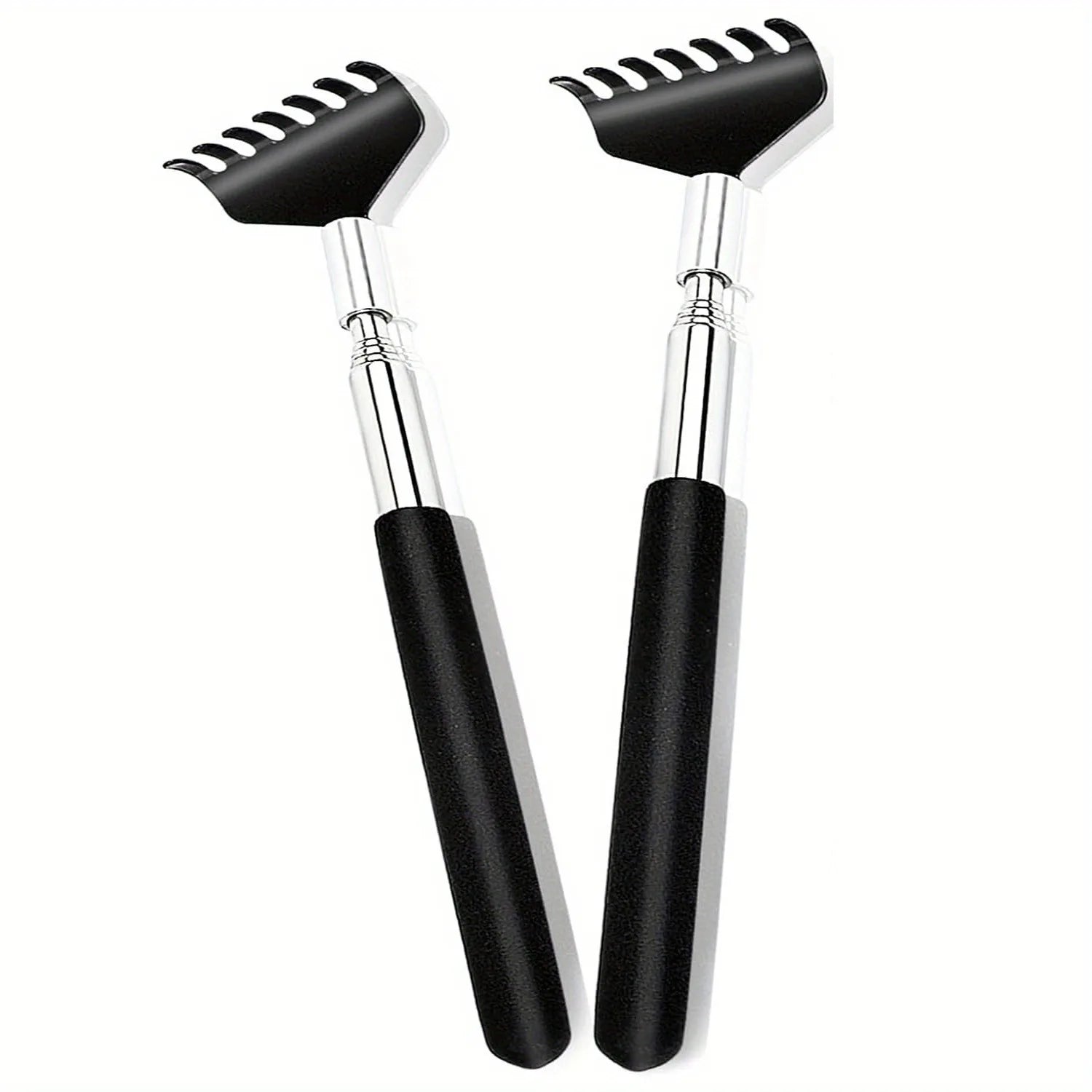 Telescopic Back Scratcher Scratching Backscratcher Massager Metal Stainless Steel Tool with Carrying Bag