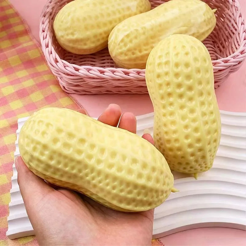 Soft Peanut Shaped Squishy Toys Slow Rising Stress Relief Toys Simulation Food Peanut Anxiety Relief Fidget Toy For Adults Gifts