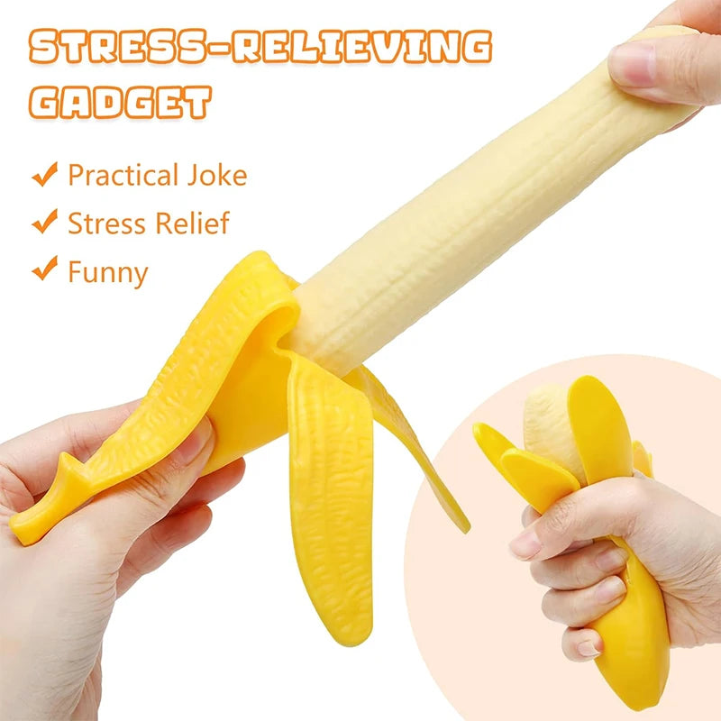 Super Stretchy Banana,Squishy Banana Fidget Stress Relief Toy for Kid and Adults,Super Soft Stress Relief Banana Party Favors
