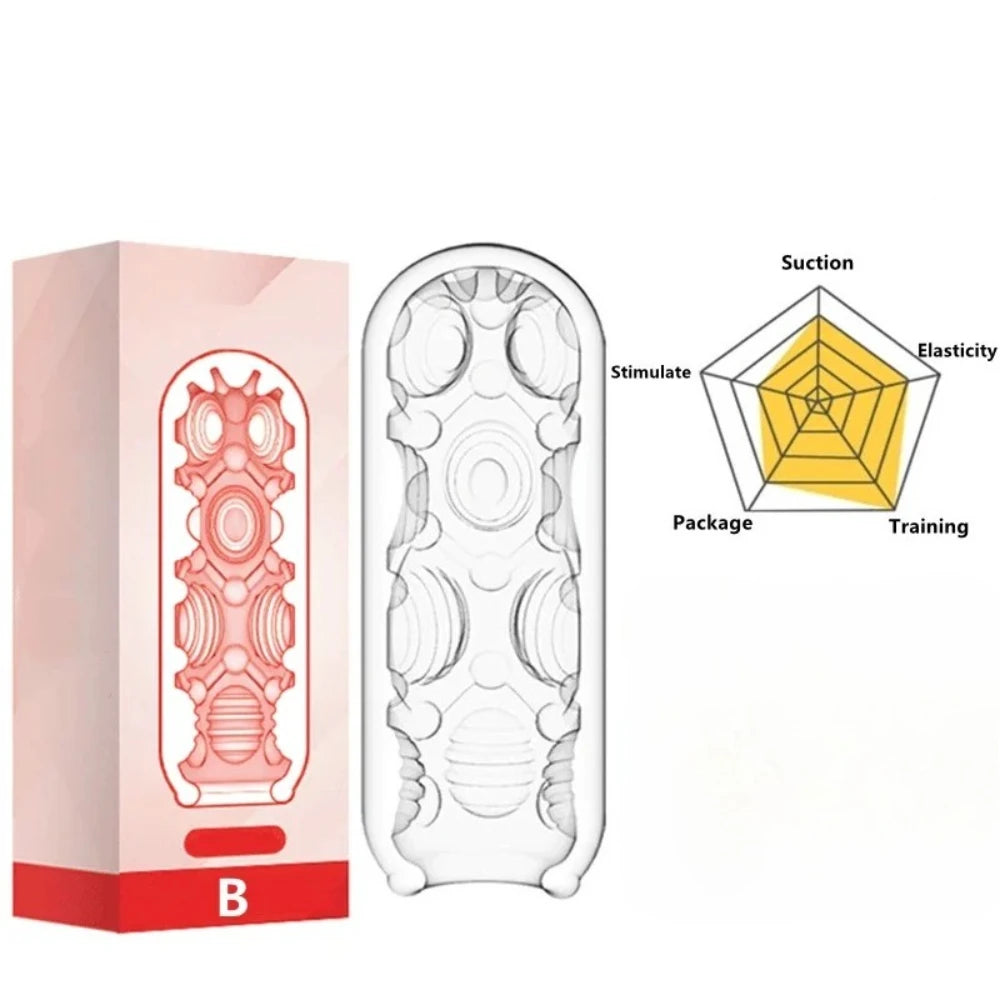Transparent Male Masturbate Cup Penis Sex Toys for Men Endurance Exercise Soft Pussy Aircraft Cup Artificial Vagina Cock Sleeve