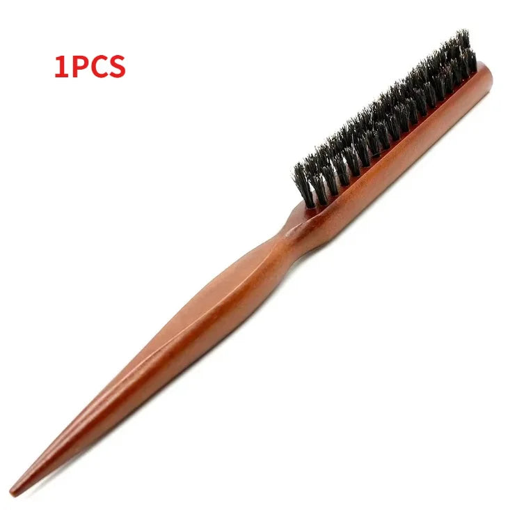 Boar Bristle Hair Brush – Anti-Static Scalp Massage Paddle Brush, Professional Stylist Tool for Teas Tool, Imitation Wood Handle