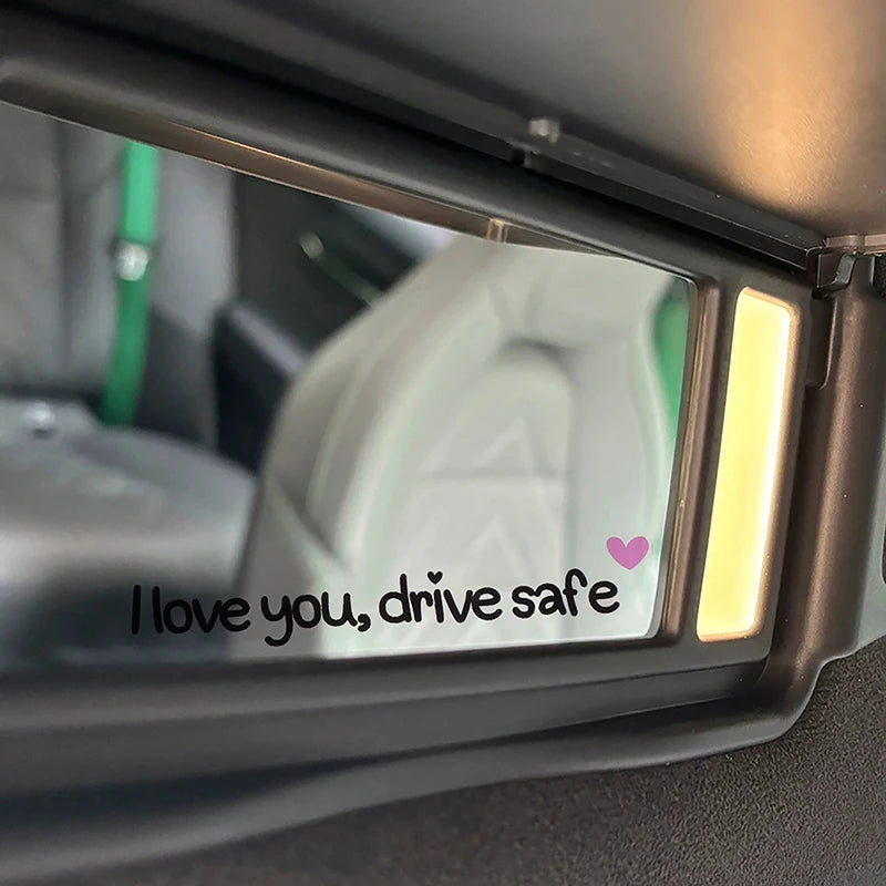 Love You Drive Safe Car Mirror Stickers Affectionate Reminder Heartfelt Safety Reminder For Women Drivers Car Interior Sticker