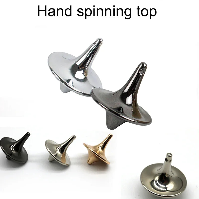 New 2PCS Hot Movie Totem Metal Gyro Silver Hand Spinning Top Fingertips Small Cyclone Gyroscope Fidget Toys For Children Gifts